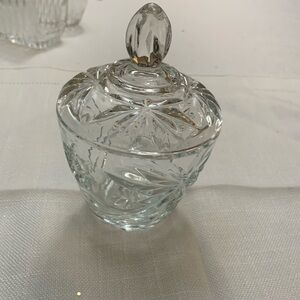 Anchor Hocking Star of David clear sugar dish